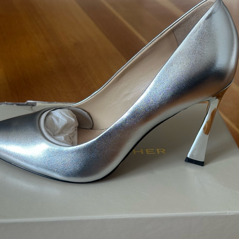 Silver High Heel Pumps